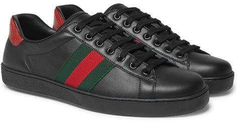 gucci men ace leather sneakers.